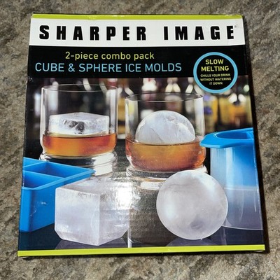 Sharper Image 2-Piece Combo Pack Cube & Sphere Ice Molds - New