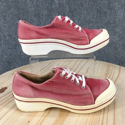 Dansko Shoes Womens 39 Veda Vegan Sneakers Red Lace Up Casual Comfort 6601220100