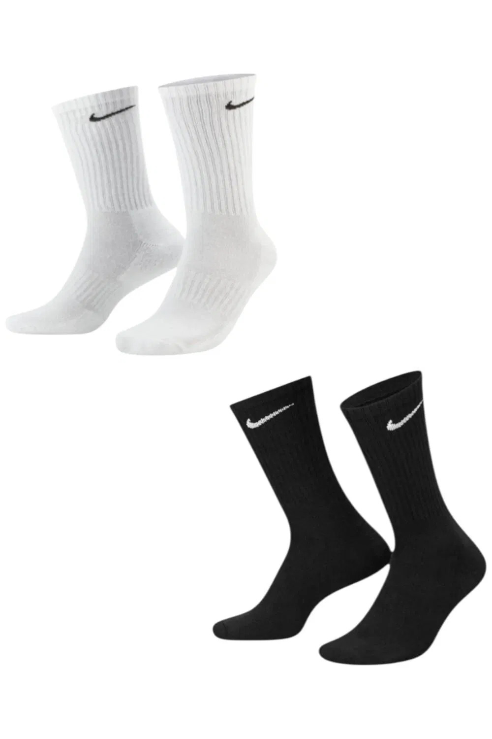 Nike Mens 2-Pack Everyday Plus Cushion Crew Socks BlackWhite 3490₽