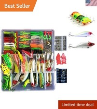 275-Piece Fishing Lure Kit - Frogs, Spoons, Grasshoppers - for Bass, Trout, S...