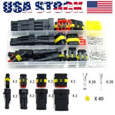 96Pcs 1-4 Pin Waterproof Car Electrical Connector Automotive Wire Connector Plug