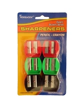 A+ Homework Pencil-crayon sharpeners 6 pcs.  # UC1483  NEW