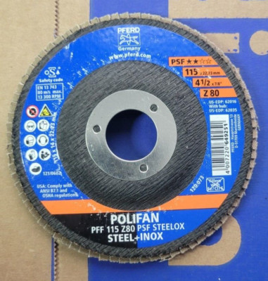 Pferd Polifan 62016 115 Z 80 Flap SteelLox Disc Grinding Disc 4.5'' x 3/4''x 7/8''