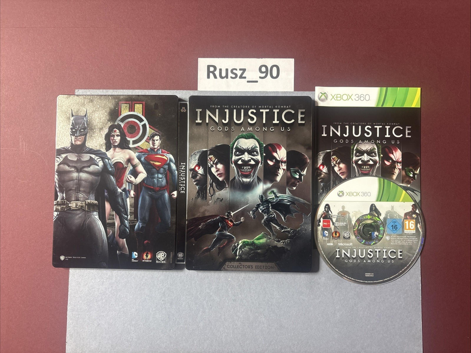 Injustice Gods Among Us Xbox 360 Steelbook Collectors Edition RARE IN EXC COND