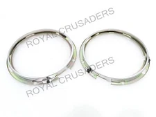 HEADLIGHT RETAINING HOLDING INNER BEZEL RIM 7" PAIR FOR NEW WILLYS JEEP #G199