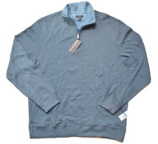 Van Heusen Mens 1/4 Zip Sweater Rib Knit Blue XL 70