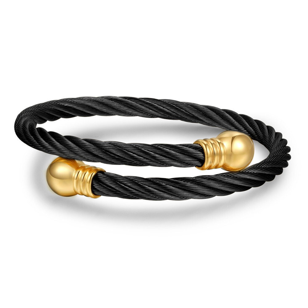 Fashion Titanium Stainless Steel Bangles for Men Open Adjustable Gold Bracelets eBay