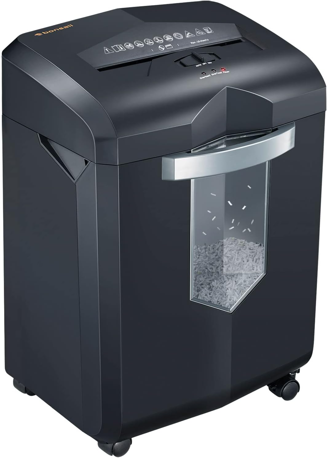 Bonsaii 14-Sheet Microcut Paper Shredder, 60-Minute Home Office Heavy Duty Shred