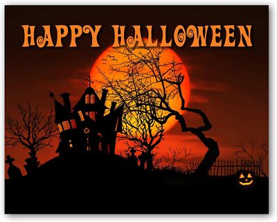 Happy Halloween Cards-Blank Inside with Envelopes-5.5''x4.25''-12 Pack