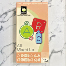Cricut Art Cartridge Provo Craft All mixed up Numbers Letters Sizes Complete Box