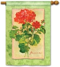 GERANIUM SPLENDOR - Breeze Art Premium Standard Flag,  28x40, New in Package