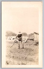 Postcard RPPC Farmers Working On The Field