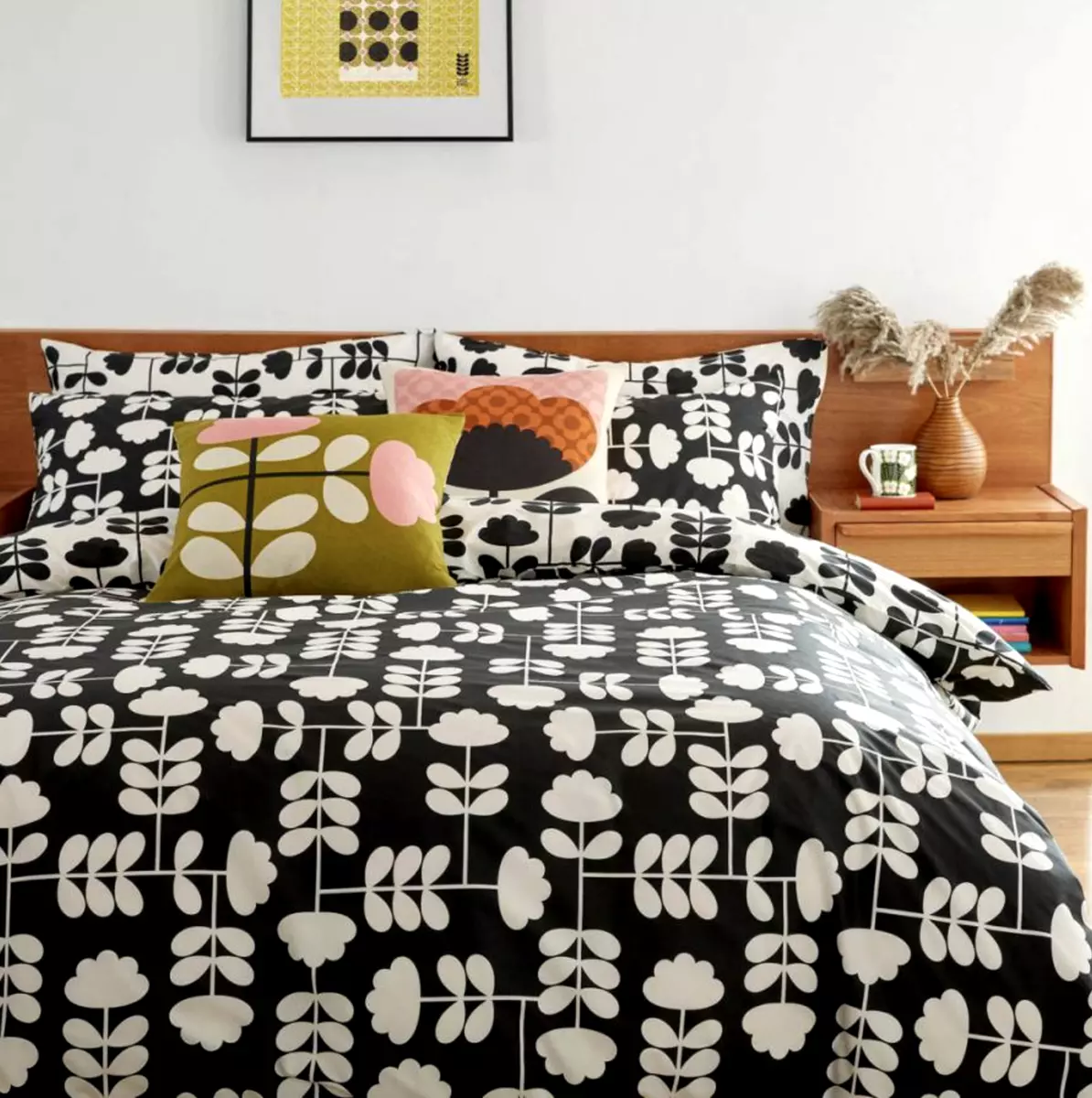 ORLA KIELY Double SIZE CUT STEM DUVET COVER SET PILLOWCASES