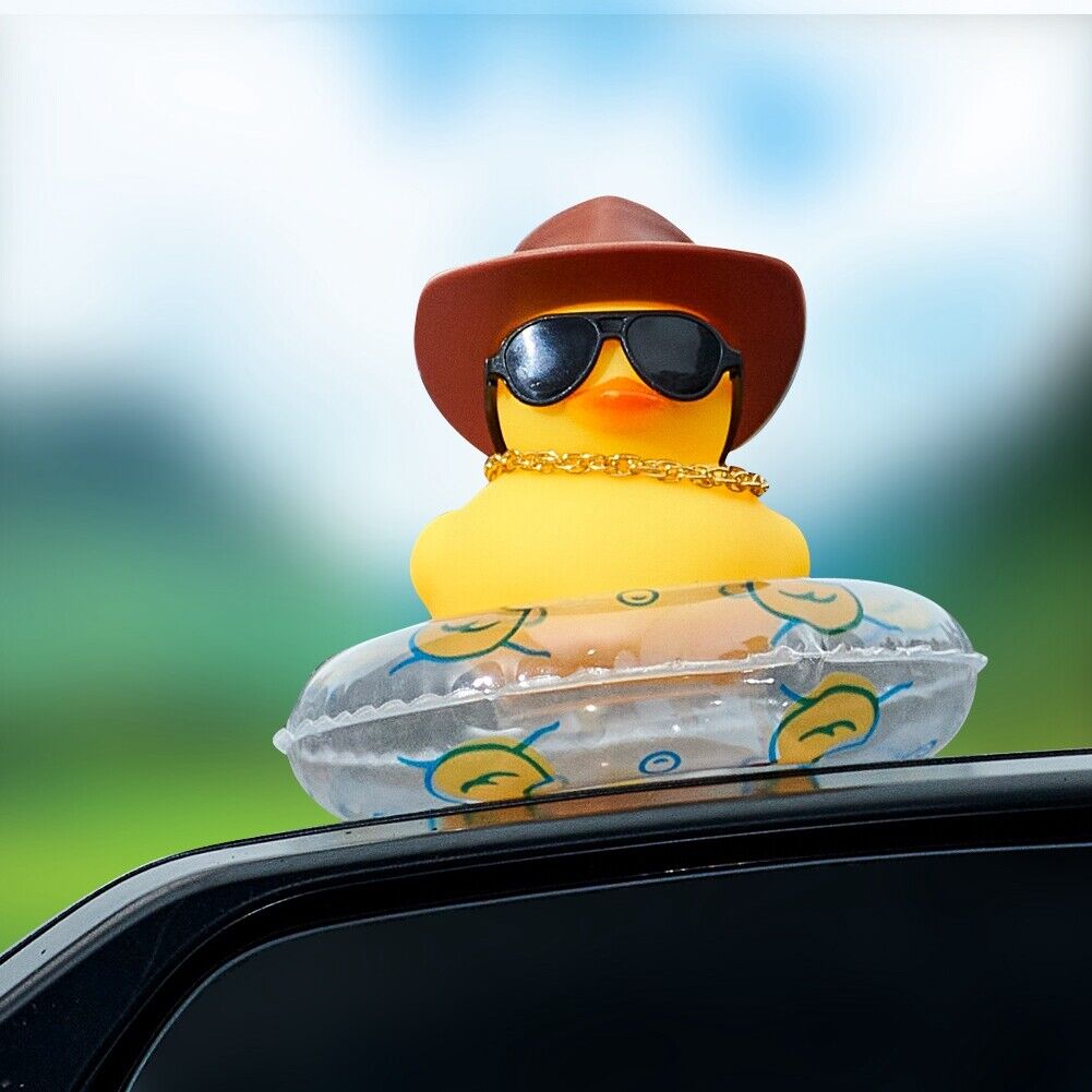 Rubber Yellow Duck, Hat Duck, Glasses Duck, Necklace Duck, Life