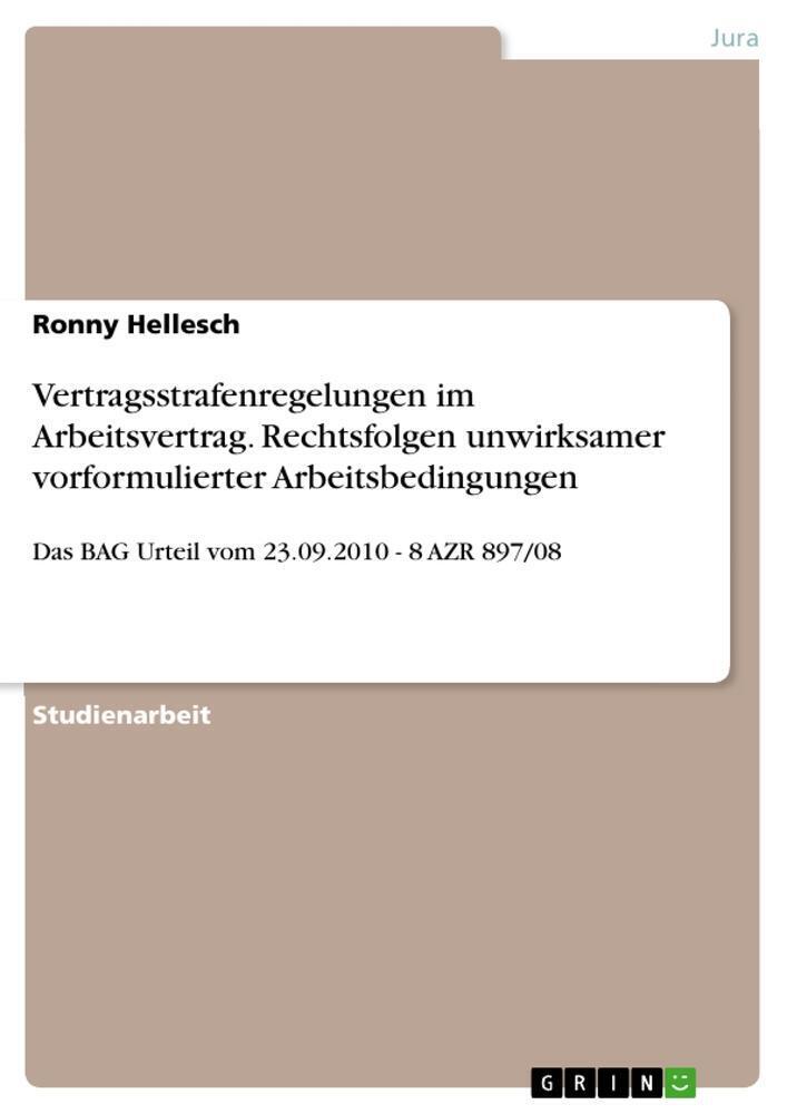 Thumbnail - Ronny Hellesch | Vertragsstrafenregelungen Arbeitsvertrag.