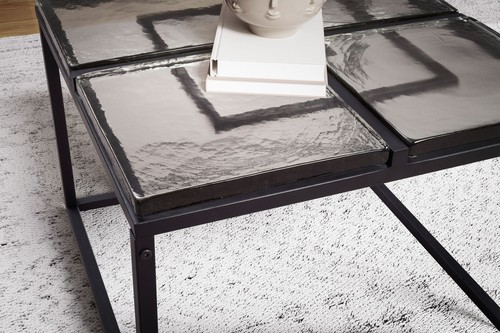 Couchtisch FineBuy Sofatisch Glas 58x58 cm Wohnzimmertisch Tisch Quadratisch - Bild 4 von 6