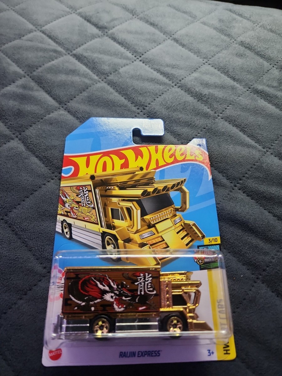 ONE BRAND NEW HOT WHEELS®/MATTEL 2022 GOLD VARIANT RAIJIN EXPRESS