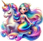 Rainbow Unicorn Mermaid Wall Art Bedroom Nursery Car Vinyl Sticker Decal 6 Sizes