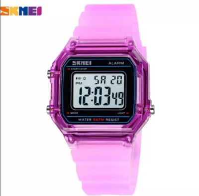 Retro Herren-Damen Silikon Digital Klassisch Sport Armbanduhr Wasserdicht 5 ATM