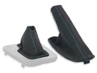 FOR BMW E46 automatic GEAR SHIFT BOOT + HANDBRAKE GAITER ALCANTARA STITCH MPOWER