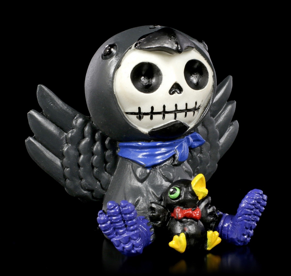 Furry Bones Figure - Bird Leopold - Cute Raven Deco Statue