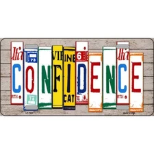 MINI Size 4"x2.2" License Plate Metal Sign Wood Art for Home Confidence