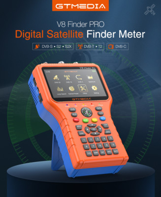 DVB-S/S2X V8 Digital Satellite Finder Meter SAT Finder FTA 3.5''LCD Receiver H265