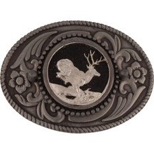 New Buck Deer Stag Hunting Hunter Western Cowboy 1990s NOS Vintage Belt Buckle