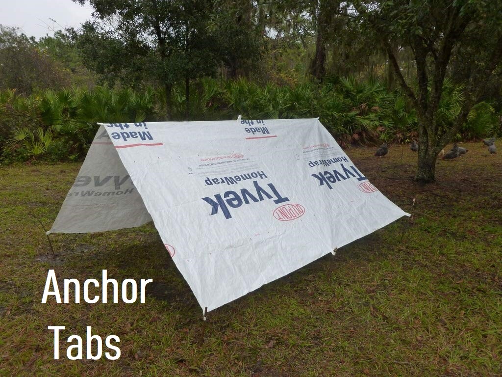 9 X 9ft Tyvek Homewrap Ground Sheet Tarp Tent Footprint +8 Anchor Loops