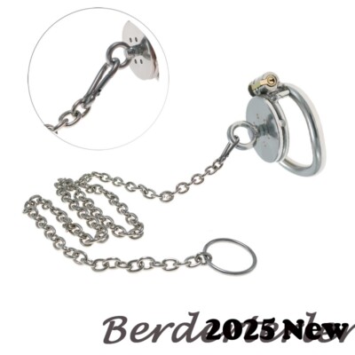 Metal Flat Chastity Cage With Traction Rope Cage Anti-Cheating Chastity Devices