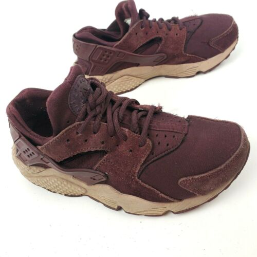 Nike Air Huarache Burgundy Red Lace Up Shoes Sneakers Womens 6.5 BV1170-600