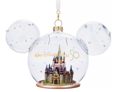 Disney 50th Anniversary Glaskugel 2021 Weihnachtsschmuck Aschenputtel Schloss