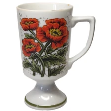 Stylecraft Japan Tall Coffee Mug Tea Cup Flower VTG 60’s Poppies Mid-Century MCM