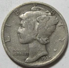 1939-S Silver Mercury Dime - 90% Silver - #11315-38