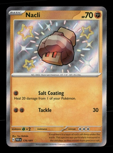 Nacli Paldean Fates 176/091 Pokemon Holo Near Mint Yuu Nishida