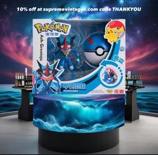 Pokemon Ash’s Greninja Toy Figure New In Box Adjustable To Go Inside Great Ball