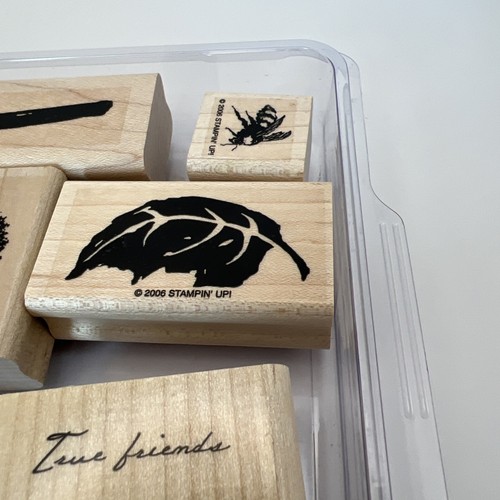 Stampin Up SERENE SUNFLOWER Set Of Rubber Wood Stamps Floral Leaves - Picture 4 of 13