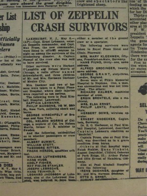 VINTAGE NEWSPAPER HEADLINES ~ HINDENBURG ZEPPELIN CRASH EXPLODES