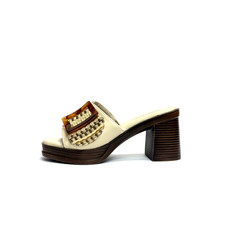 REFRESH SCARPE DONNA SABOT CON TACCO MEDIO E PLATEAU 175028 BEIGE