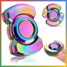 Metal 3-in-1 Fidget Spinner Slider Clicker Toy Stress Anxiety ADHD EDC Office