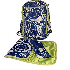 JuJuBe Cobalt Blossom Be Right Back BRB Backpack/Diaper Bag
