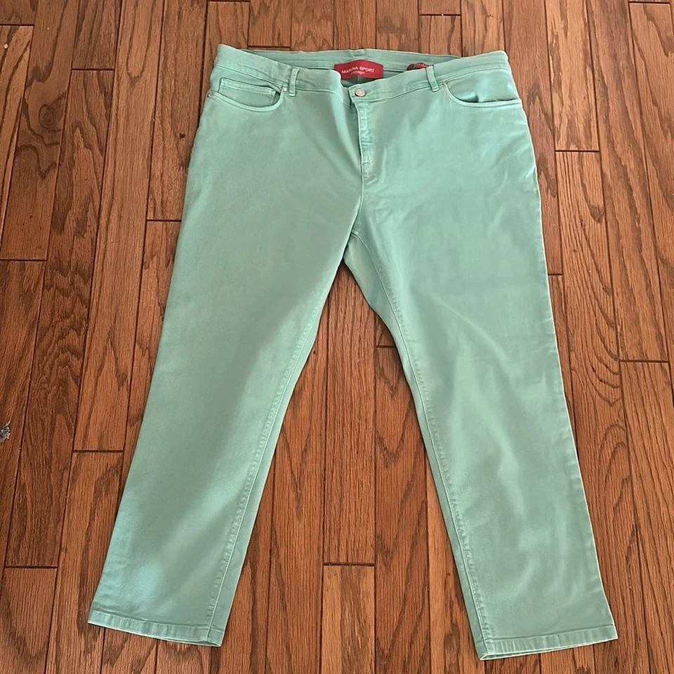 Marina Rinaldi Sport супер тонкий вырез джинсы в морской пены размер MR29 США 20 - 20W новый без ЯРЛЫКОВ - Изображение 3 из 4