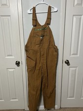 Liberty Brown Cotton Bib Overalls 40x32 Men's Construction Workwear Mechanic