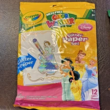 NEW Crayola Disney Princess Color Wonder Glitter Paper Coloring Pad & Markers