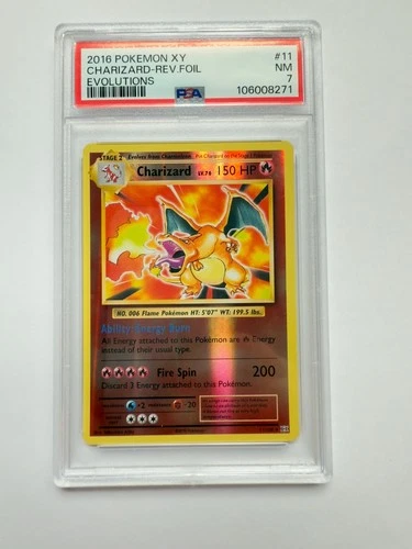 2016 Pokemon XY Evolutions #11 Charizard - Rev Foil Evolutions PSA 7
