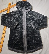 The North Face Jacket Youth Girls Large Black Reversible Mossbud Fleece Full Zip