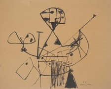 Guillaume CORNEILLE: Der Schmetterlingsj&auml;ger &ndash; Signierte Lithographie