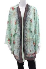 Moda Baronessa Womens Silk Floral Print Vail Windsor Blouse Multi Colored Size L