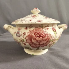 Johnson Brothers Rose Chintz Pink Sugar Bowl & Lid Excellent