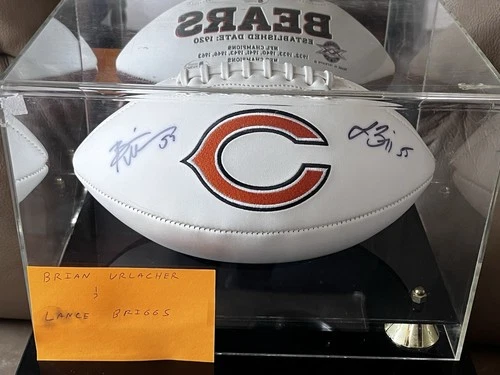 Brian Urlacher & Lance Briggs Signed Bears Football BAS Becket Witnessed COA HOF